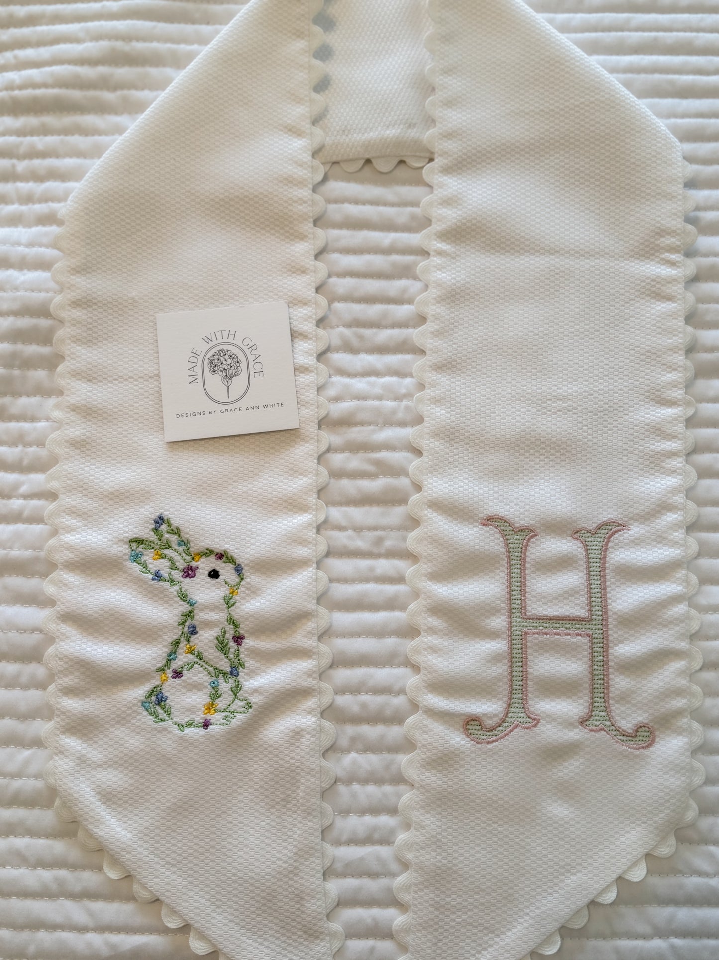 Pique Spring Wreath Sash with Trim