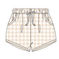 Gingham Knit Shorts with White Shirt