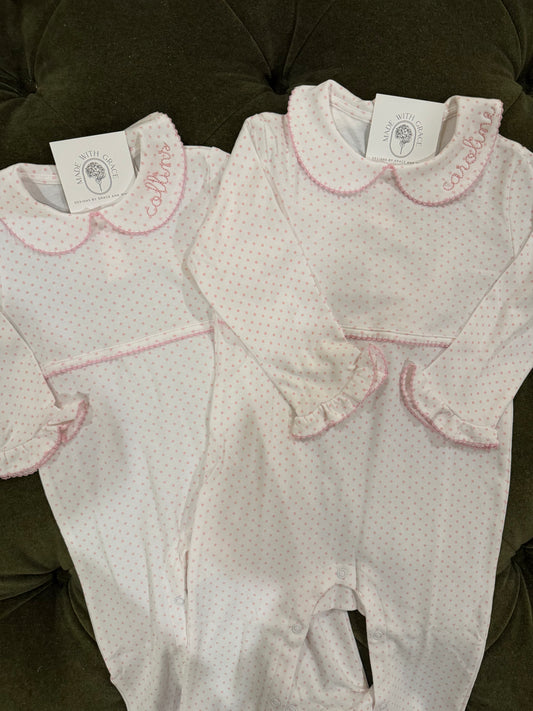 Pink Bitty Dot Romper