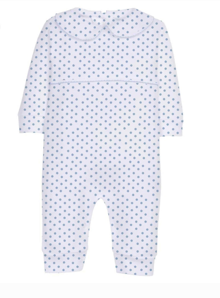 Blue Bitty Dot Romper