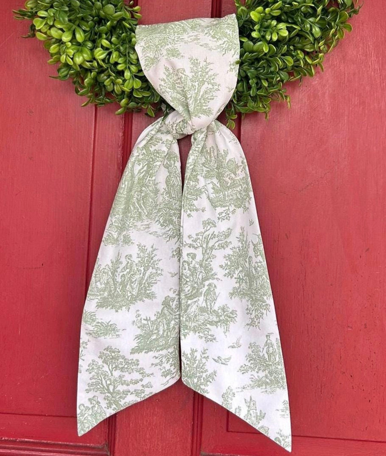 Spring Toile Wreath Sash