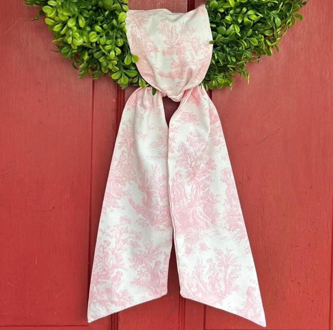 Spring Toile Wreath Sash